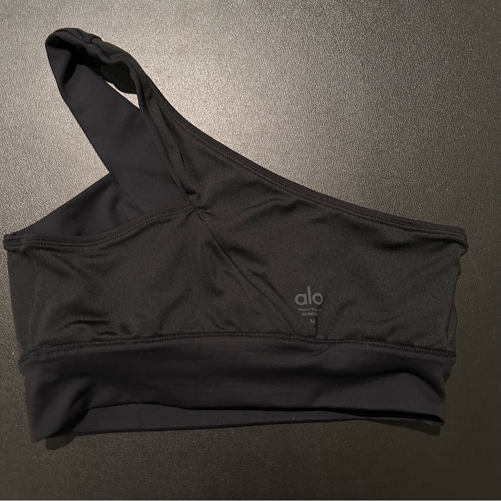 ALO YOGA Diagonal Flex Bra Black SZ M - Picture 8 of 11